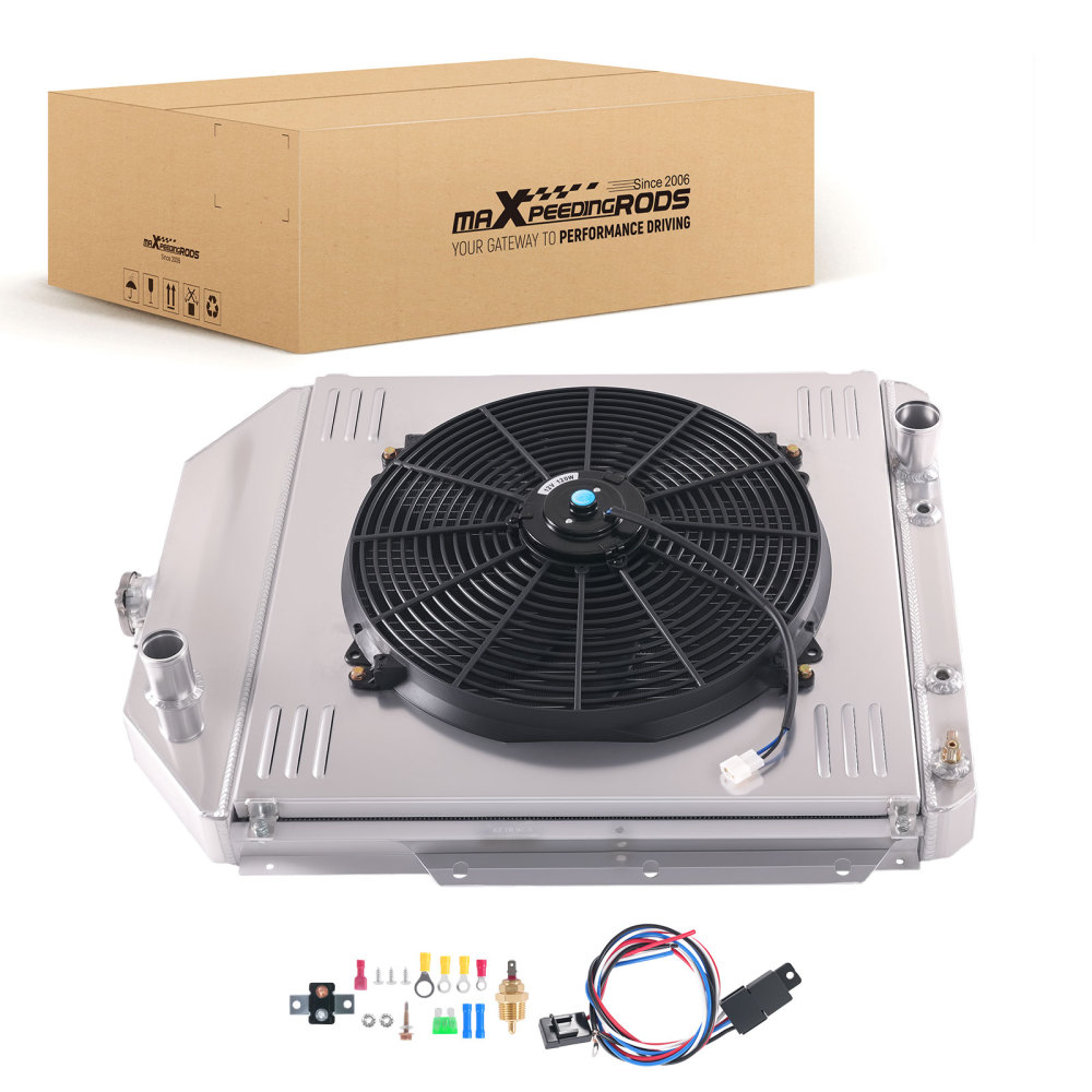 Aluminum Radiator Shroud Fan compatible for Ford F-2 1948-1952 3.5L 3.7L 3.9L 3 Row