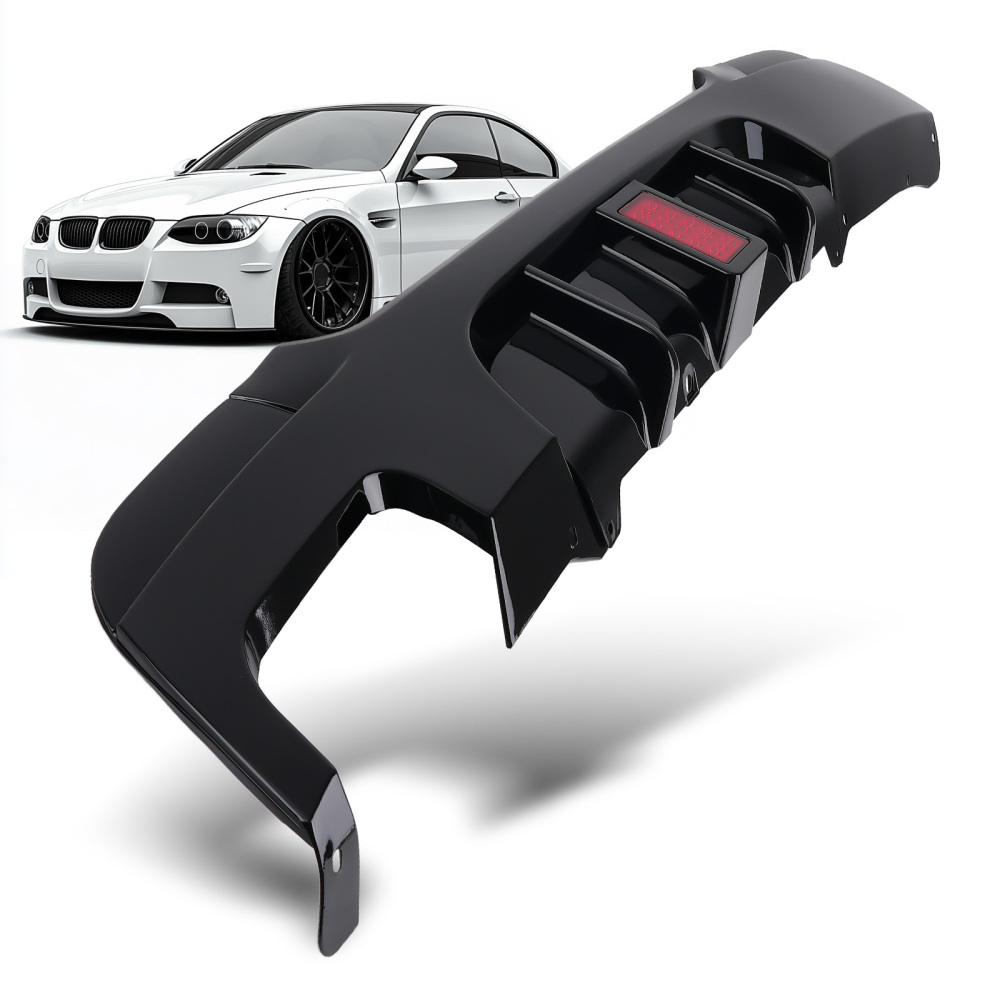 Rear Valance Diffuser Splitter W/ LED compatible for BMW 3 Series E92 E93 M Sport 2006-2014