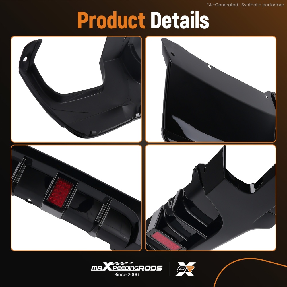 Rear Valance Diffuser Splitter W/ LED compatible for BMW 3 Series E92 E93 M Sport 2006-2014
