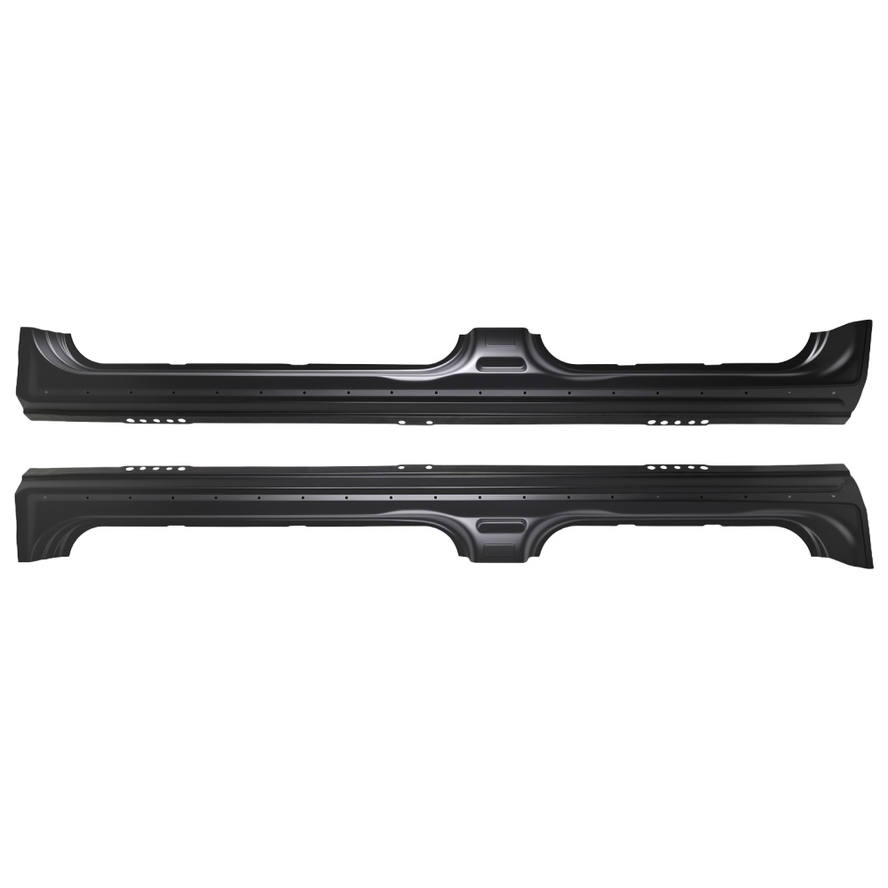 Outer Rocker Panel Set compatible for Ford F150 Crew Cab 2009-2014 Steel Black