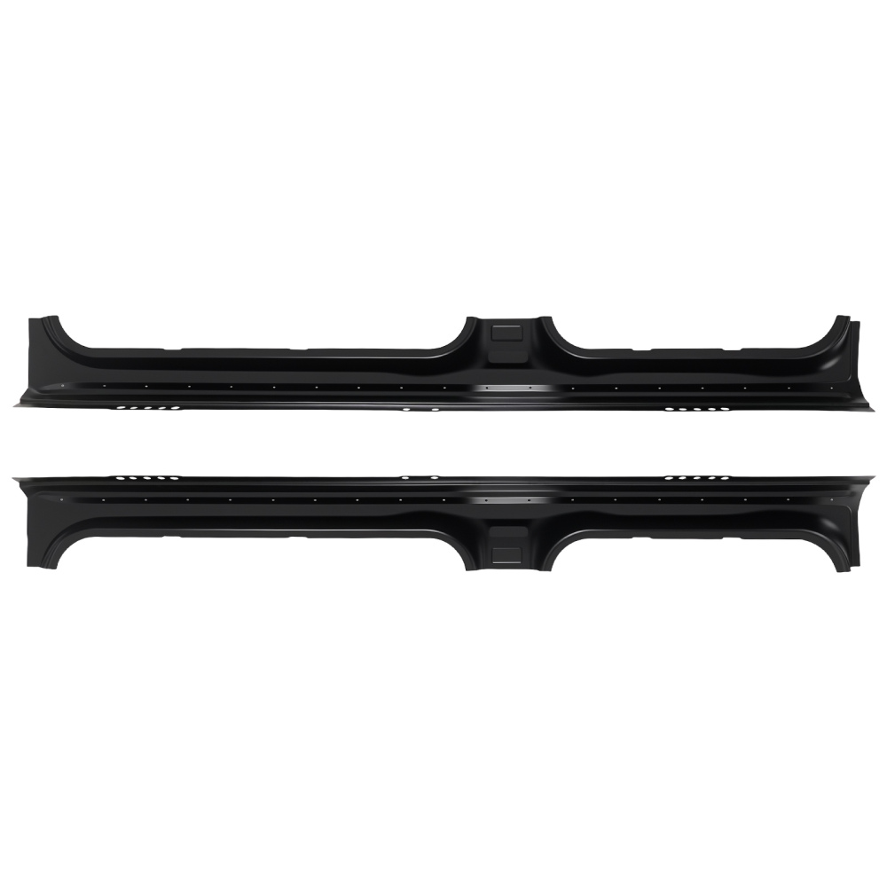 Outer Rocker Panel Set compatible for Ford F150 Crew Cab 2009-2014 Steel Black