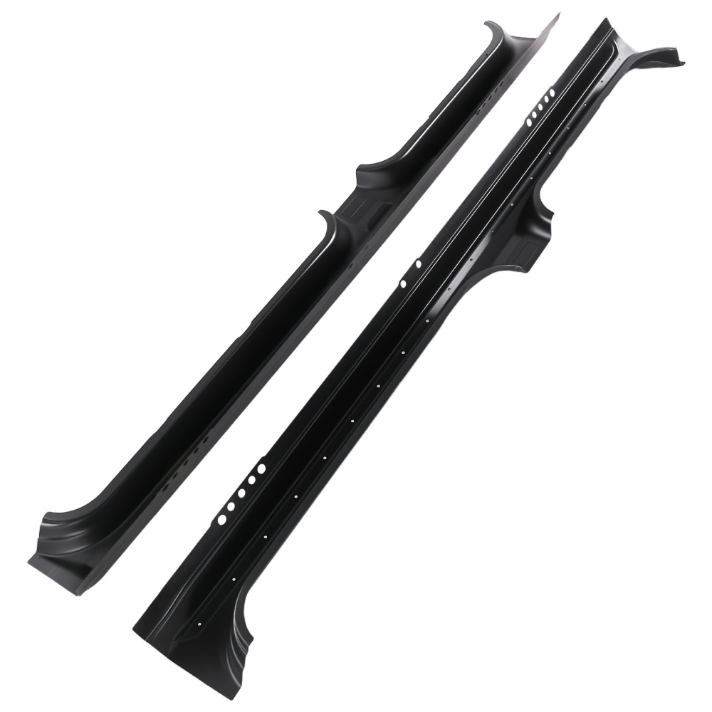 Outer Rocker Panel Set compatible for Ford F150 Crew Cab 2009-2014 Steel Black