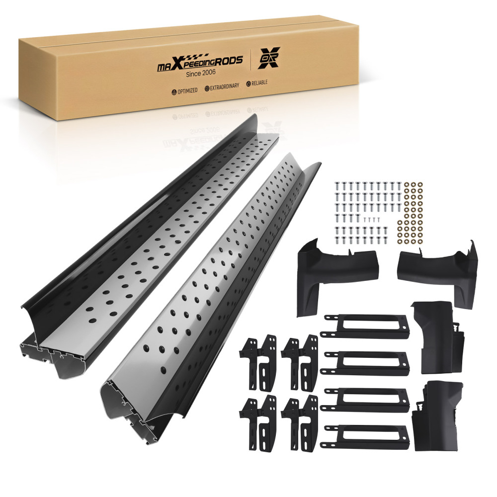 Running Boards compatible for AUDI Q7 4L 07-15 Side Steps Black Protection Bars Non-Slip