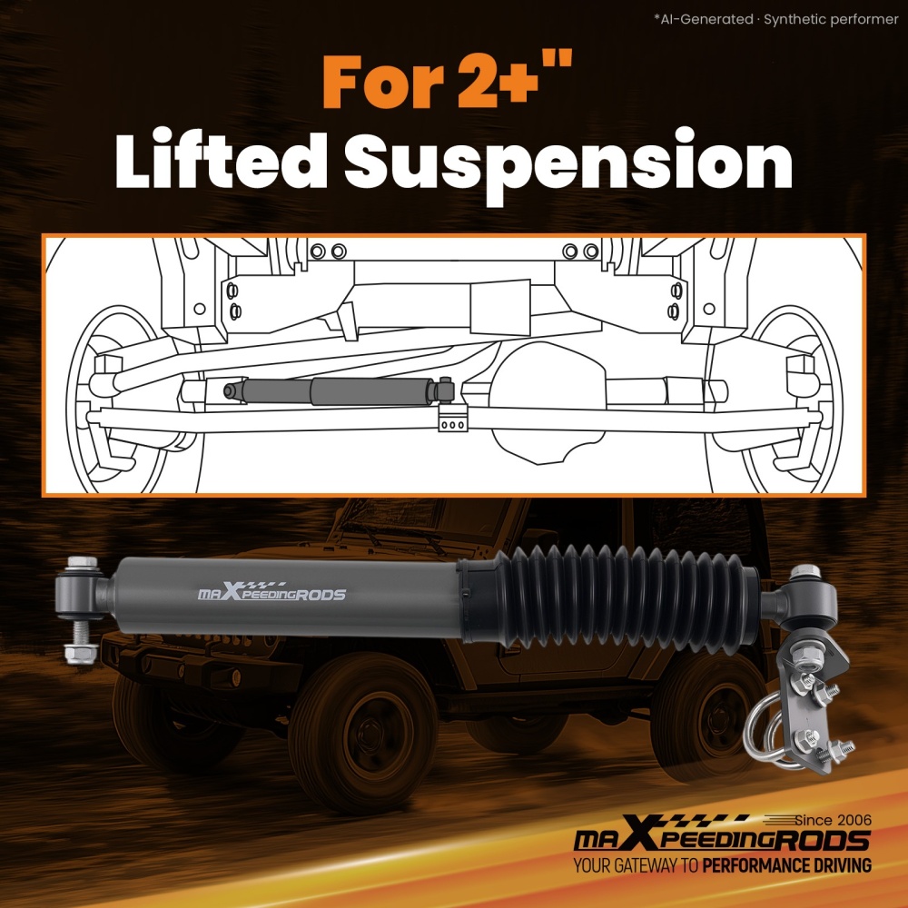 Steering Stabilizer compatible for Jeep Wrangler JK 2DR & JKU 4WD 2007-2018 2