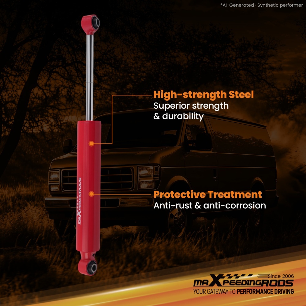 G3 Single Steering Stabilizer compatible for Ford E-350 Club Wagon/E-150/E-250 1997-2002
