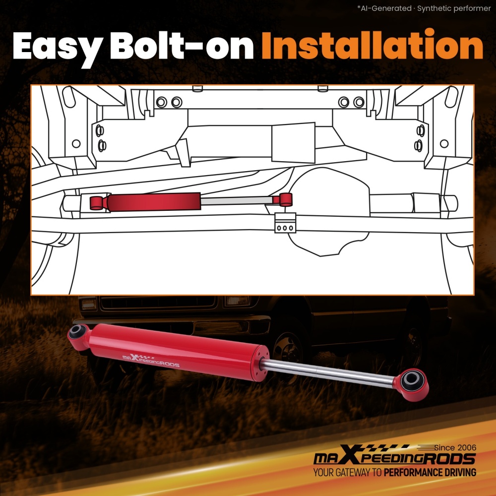 G3 Single Steering Stabilizer compatible for Ford E-350 Club Wagon/E-150/E-250 1997-2002