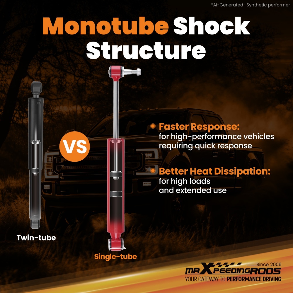 Monotube Single Steering Stabilizer compatible for Chevy Suburban 2500 compatible for Sierra HD 2000-2009