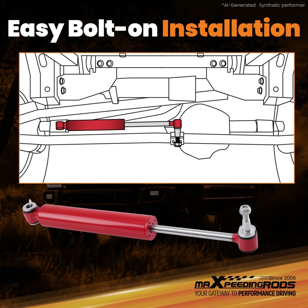Monotube Single Steering Stabilizer compatible for Chevy Suburban 2500 compatible for Sierra HD 2000-2009