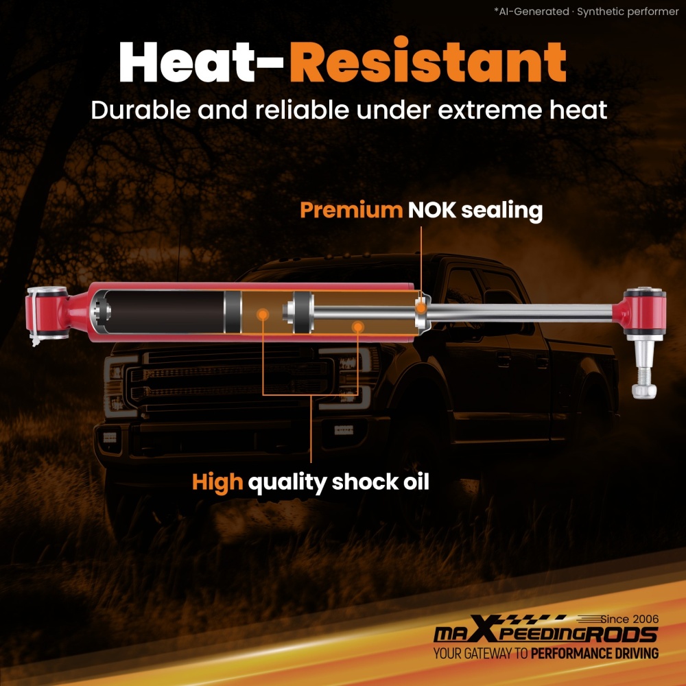 Monotube Single Steering Stabilizer compatible for Chevy Suburban 2500 compatible for Sierra HD 2000-2009