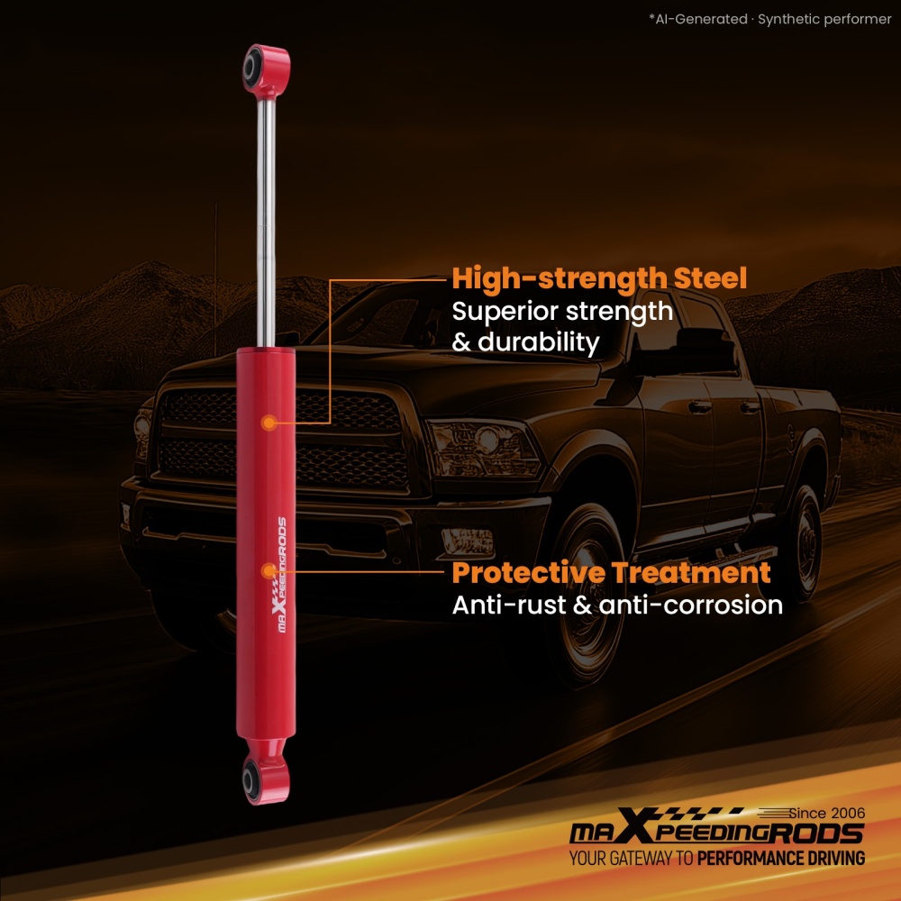 Front Steering Damper compatible for Dodge Ram 2500 2008-2010 Monotube Design