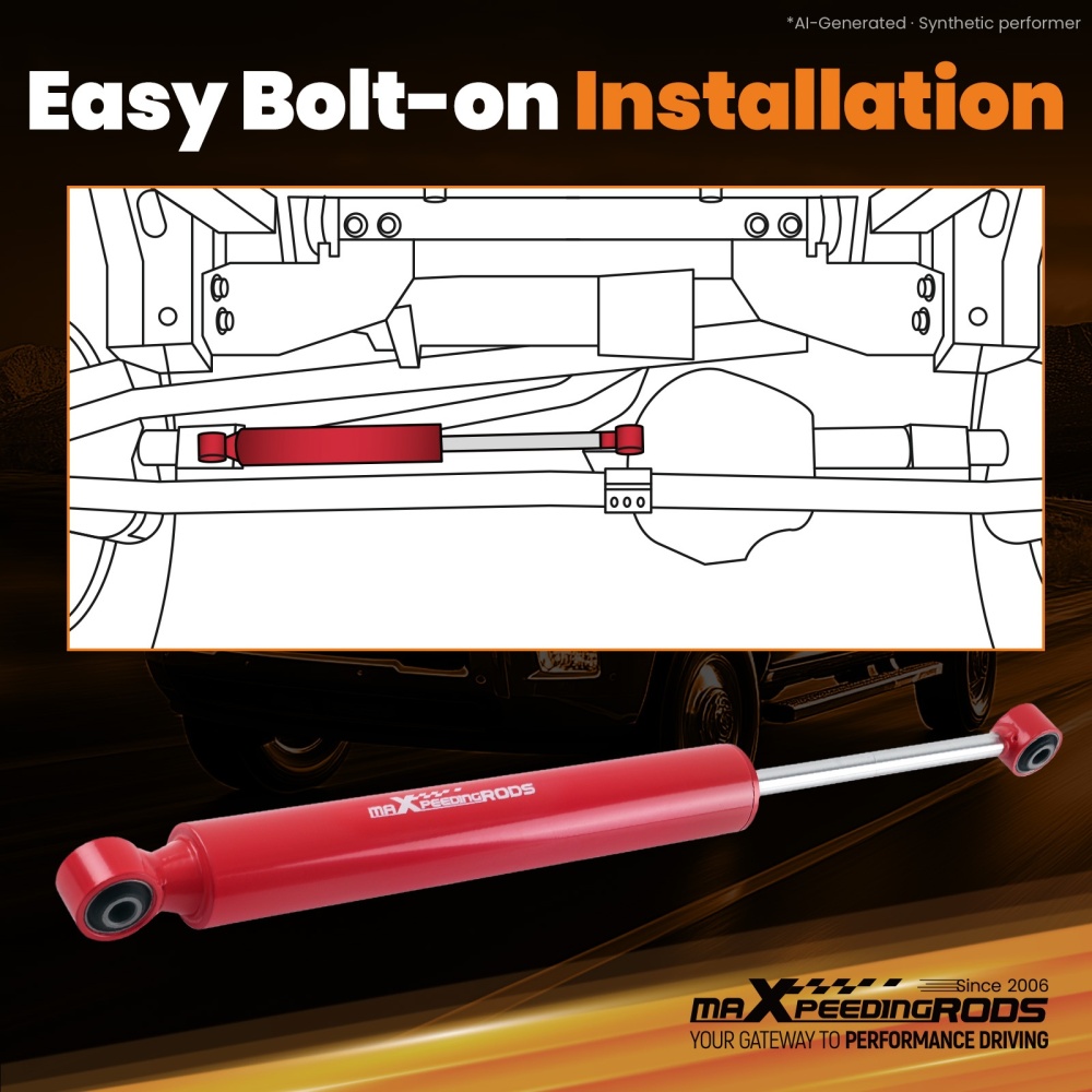 Front Steering Damper compatible for Dodge Ram 2500 2008-2010 Monotube Design