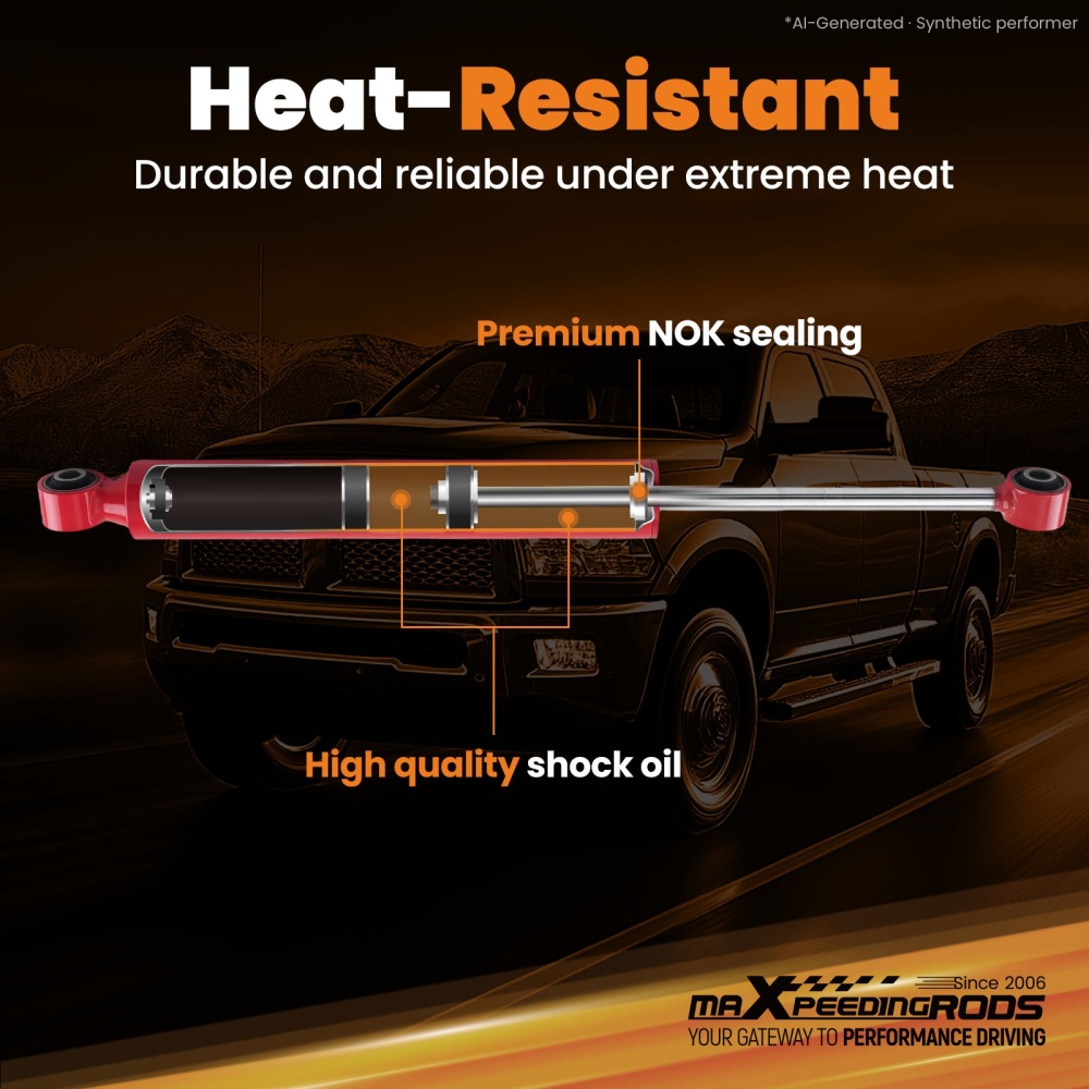 Front Steering Damper compatible for Dodge Ram 2500 2008-2010 Monotube Design