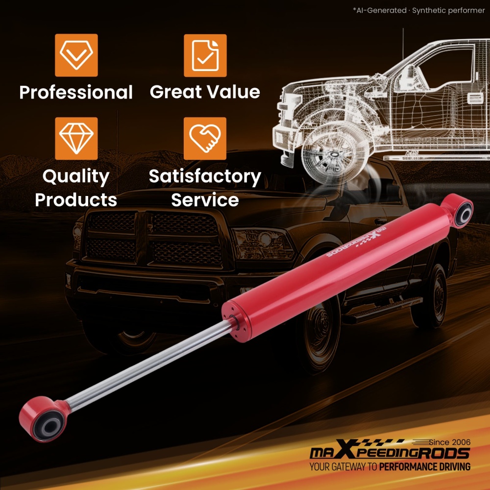 Front Steering Damper compatible for Dodge Ram 2500 2008-2010 Monotube Design