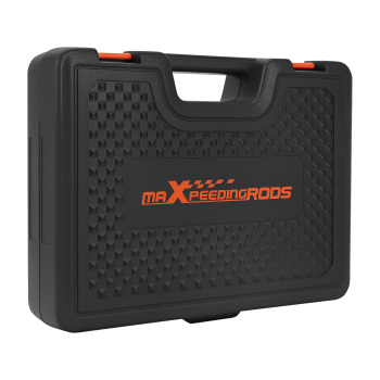 1/2-Inch Drive Shallow Impact Socket Set, Metric 10mm-24mm, 6-Point CR-V Sockets with Extension Bar, Universal JointsDrill Adapter, 20-Piece