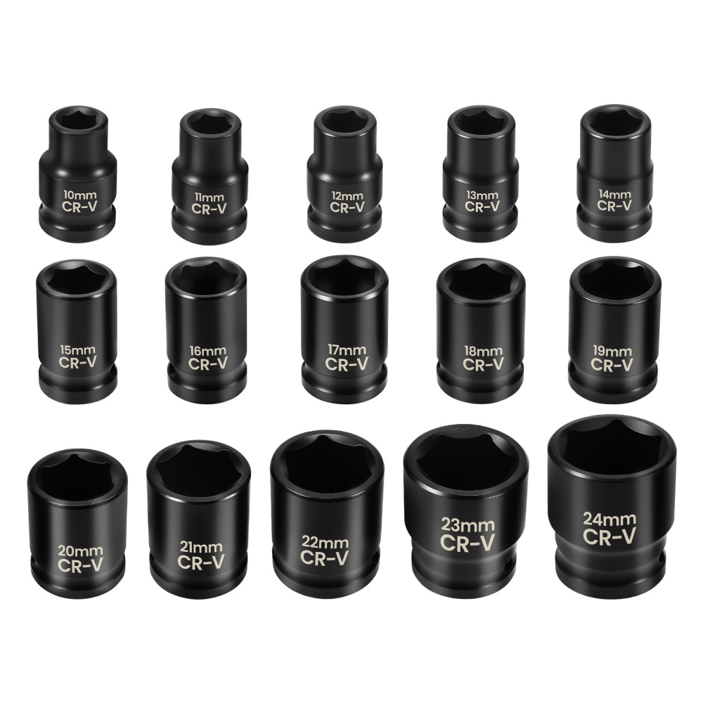 maXpeedingrods 20pcs 1/2 Drive Impact Socket Set 6-Point 10mm - 24mm Metric