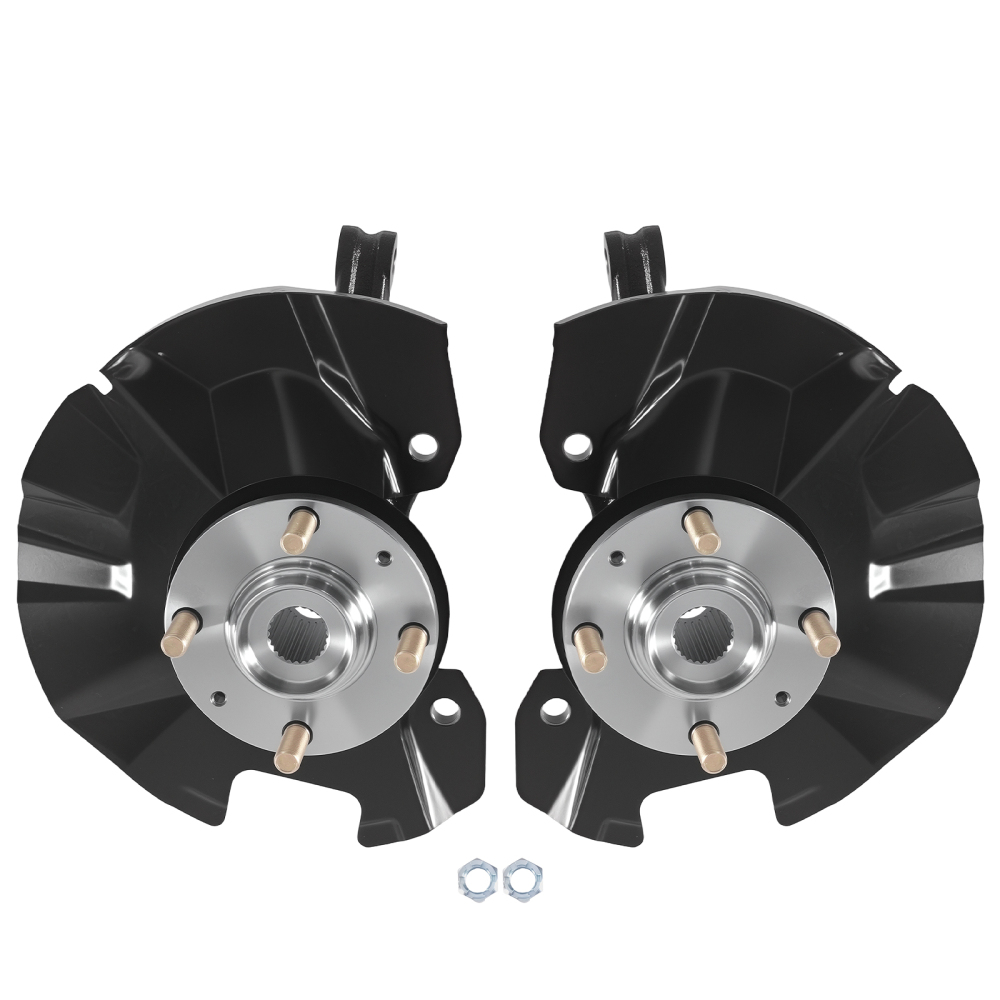Front Steering Knuckles & Wheel Hub Bearings compatible for Hyundai Accent 2006-2011 KA054