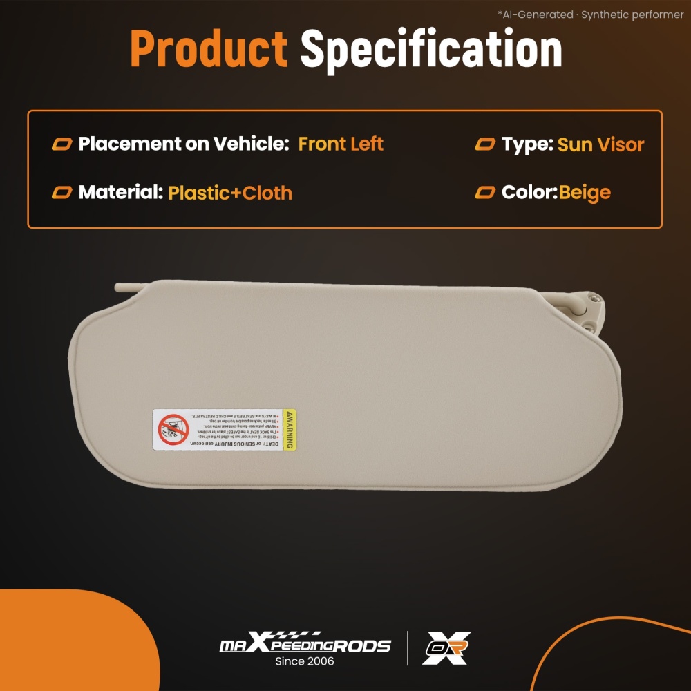 Driver Sun Visor compatible for Chevrolet Express compatible for GMC Savana 1500-3500 84054688 Beige