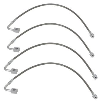 4 Pcs Front and Rear Braided Brake Lines compatible for Jeep Wrangler JK 2007-18