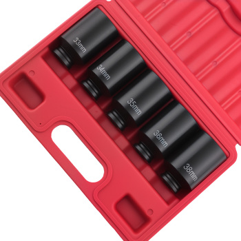 5pcs 1/2 Drive 6 Point Deep Spindle Axle Nut Socket Set 33, 34, 35, 36, 38mm
