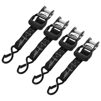 Sangle d'Arrimage 2.4m for Auto Moto VTT 2363kg Kit Crochet S Noir 4pcs