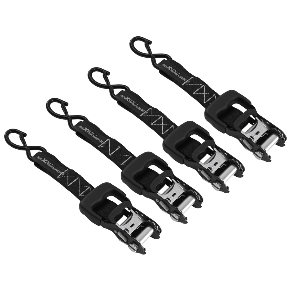 Sangle d'Arrimage 2.4m for Auto Moto VTT 2363kg Kit Crochet S Noir 4pcs