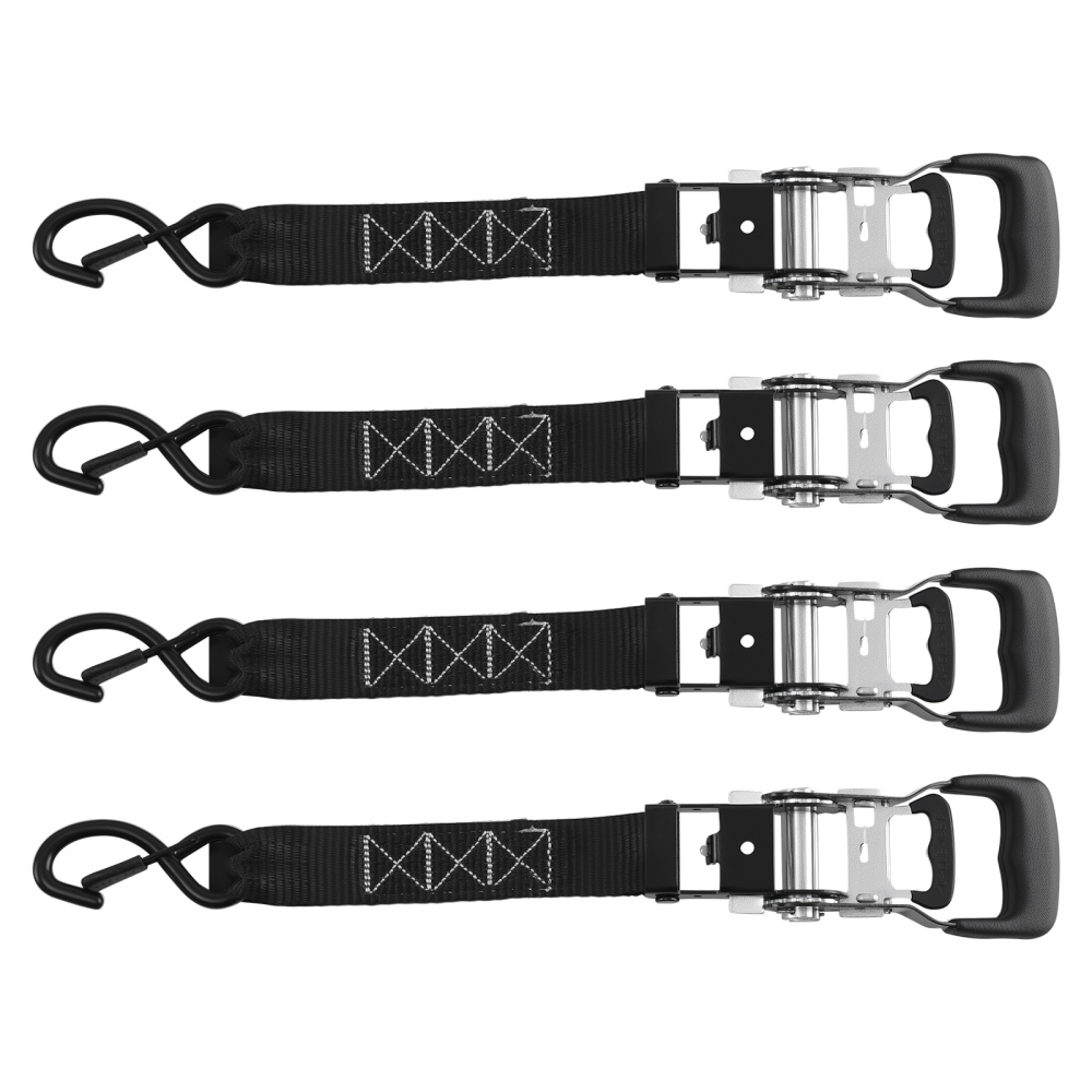Sangle d'Arrimage 2.4m for Auto Moto VTT 2363kg Kit Crochet S Noir 4pcs