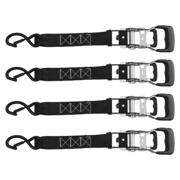 Sangle d'Arrimage 2.4m for Auto Moto VTT 2363kg Kit Crochet S Noir 4pcs