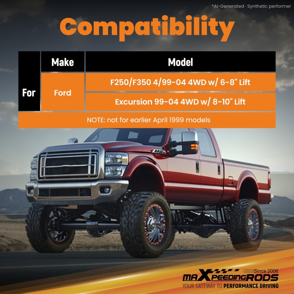 Front Track compatible for Panhard Bar Drop Bracket Set compatible for Ford F250 1999-2004 4WD W/ 6-8 Lift