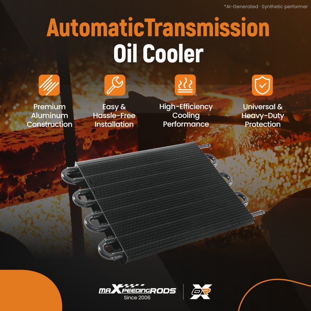 8 Row Remote Transmission Oil Cooler Universal Aluminum Radiator Converter Kit