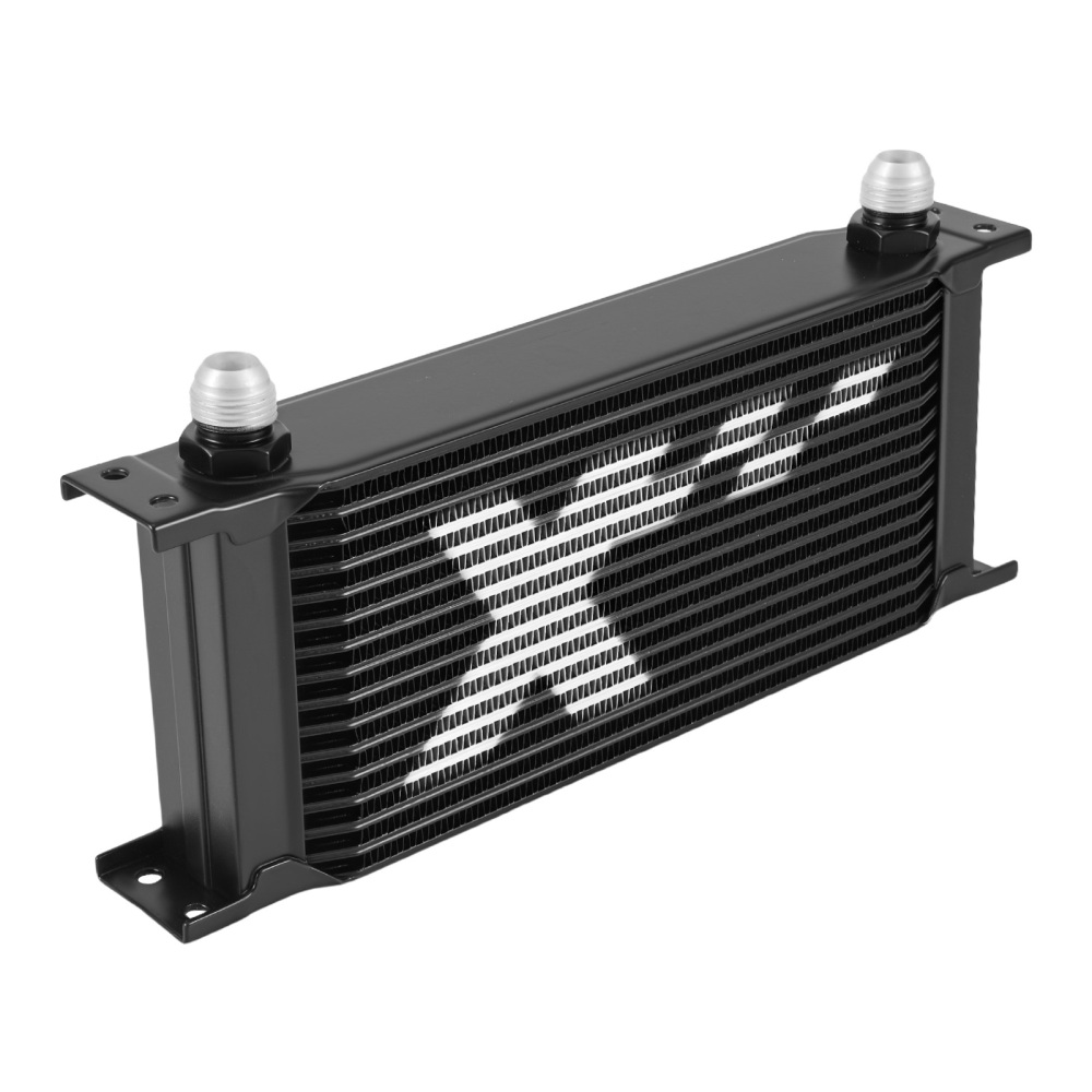 16 Row Engine Oil Cooler Universal Aluminum Transmission AN10 8AN 6AN Adapter