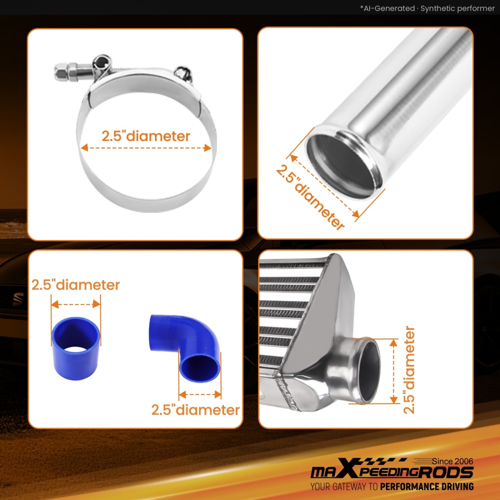 T04E T3 Universal Turbo Turbocharger V-Band 2.5Intercooler Pipe Piping Kit