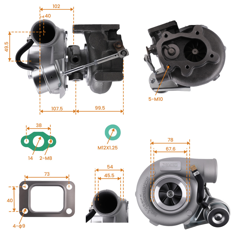T25 T28 Turbo GT25 GT28 GT2871 GT2860 Turbocharger with actuator wastegate