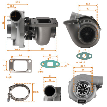 GT30 GT3037 GT3076 Water + Oil Turbo Turbocompressore Guarnizioni Kit compatibile per Audi