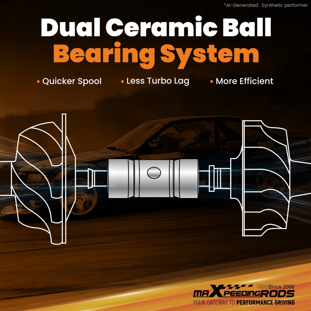 T25 550HP Turbo Dual Ceramic Ball Bearing for 1.4L-3.0L Replacement for G25-550