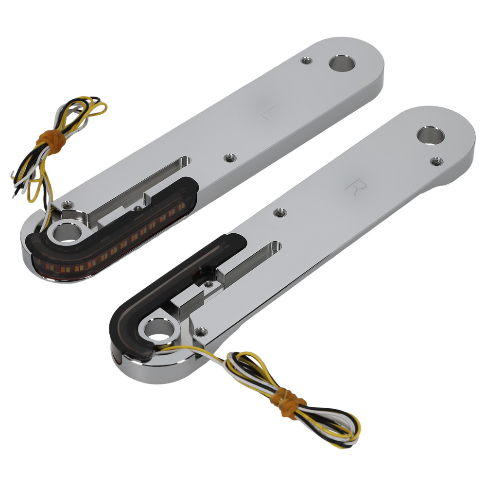 Turn Signal Light Brackets compatible for Harley Road King With Batwing 1998-Up Chrome