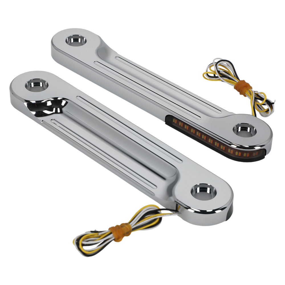 Turn Signal Light Brackets compatible for Harley Road King With Batwing 1998-Up Chrome