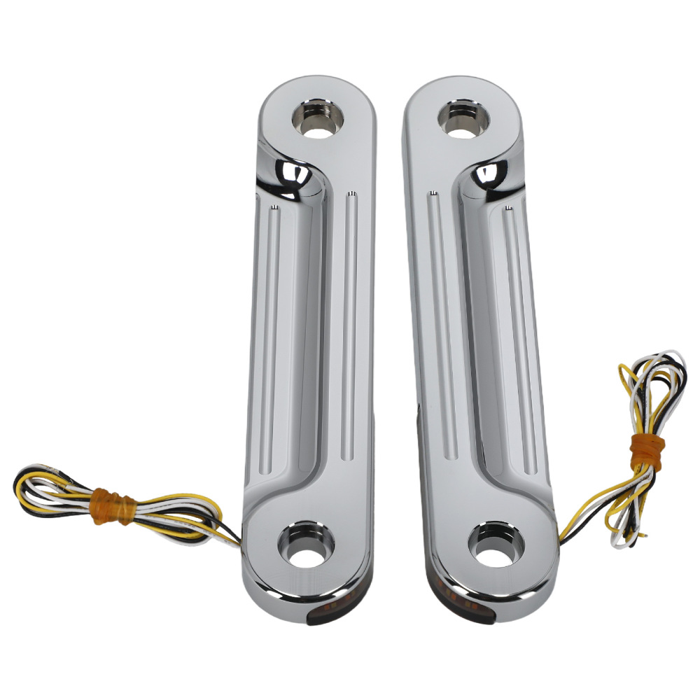 Turn Signal Light Brackets compatible for Harley Road King With Batwing 1998-Up Chrome