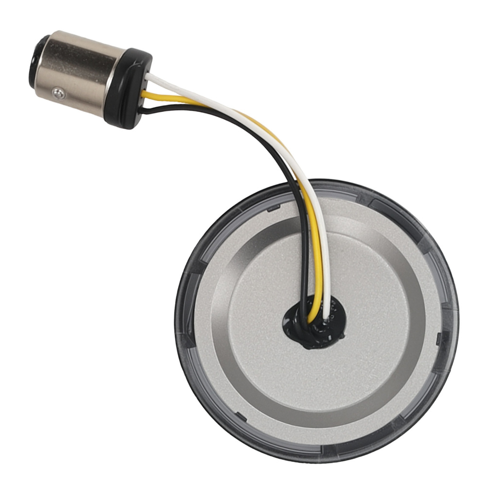 Pair of LED Turn Signal Lamp compatible for Harley with 2 bullet style models Amber/Compatible for White