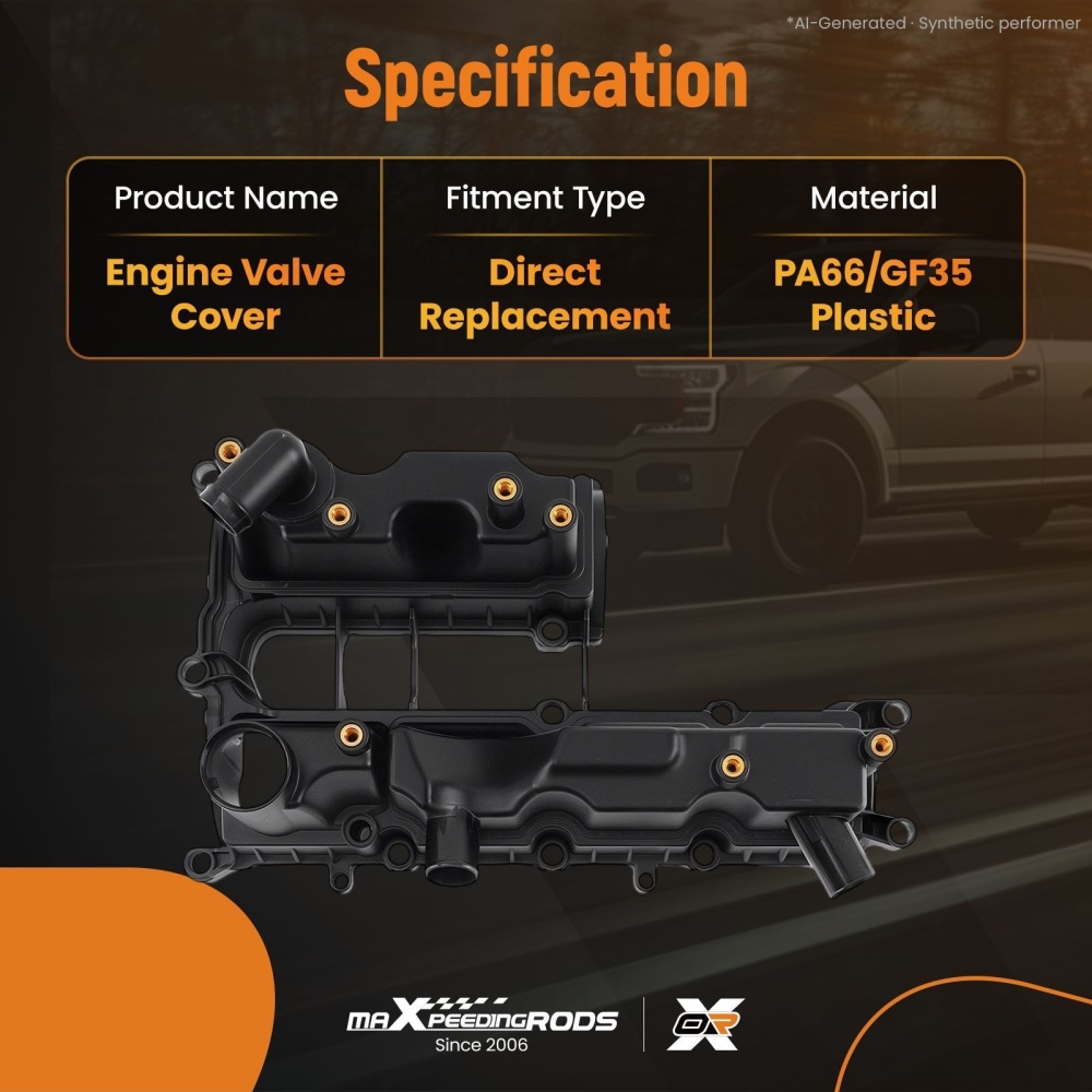 Engine Valve Cover compatible for Ford Focus 1.6 EcoBoost 2011-2017 BM5G-6M293-DG Black