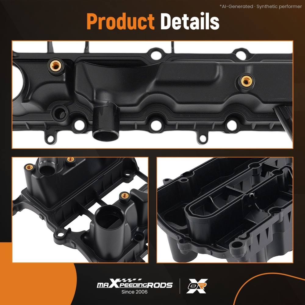 Engine Valve Cover compatible for Ford Focus 1.6 EcoBoost 2011-2017 BM5G-6M293-DG Black