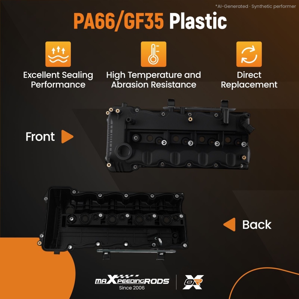 Black Rocker Cover compatible for Hyundai i40/iX35 1.7 CRDi 22410-2A700 w/ Cap