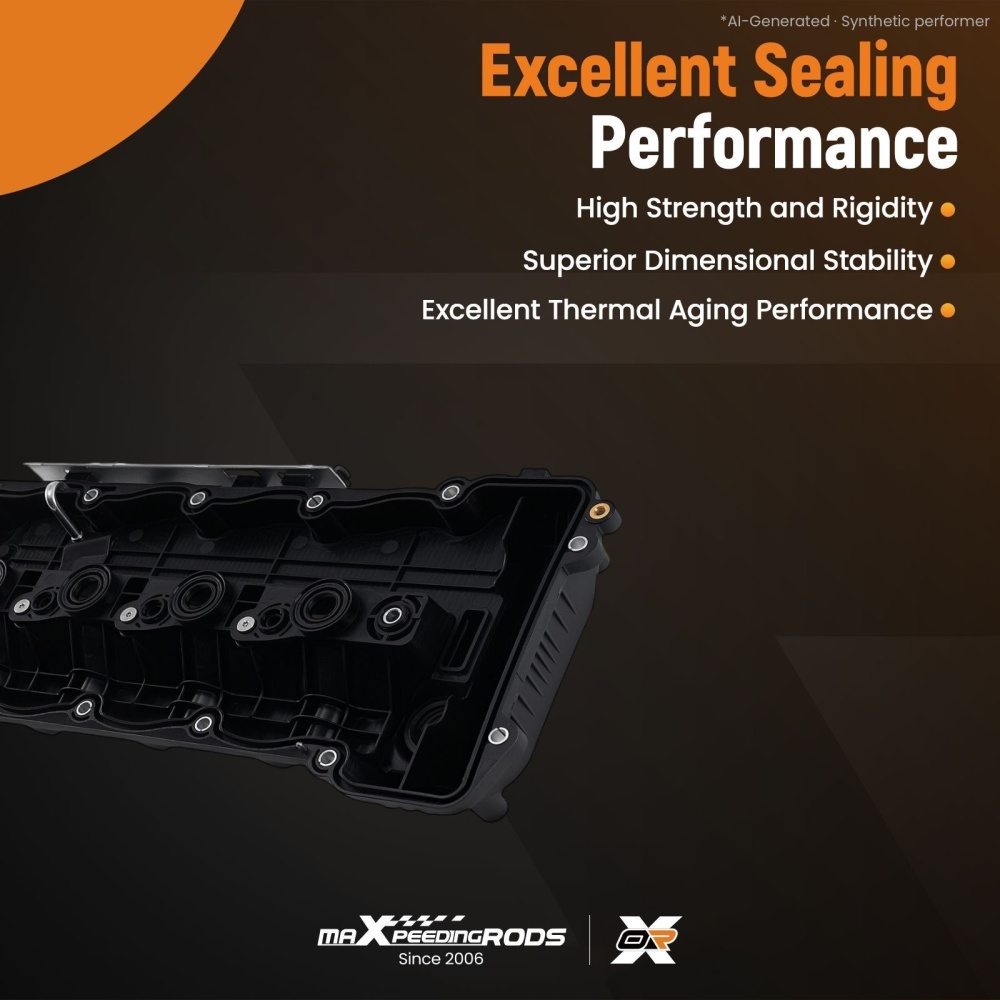 Black Rocker Cover compatible for Hyundai i40/iX35 1.7 CRDi 22410-2A700 w/ Cap