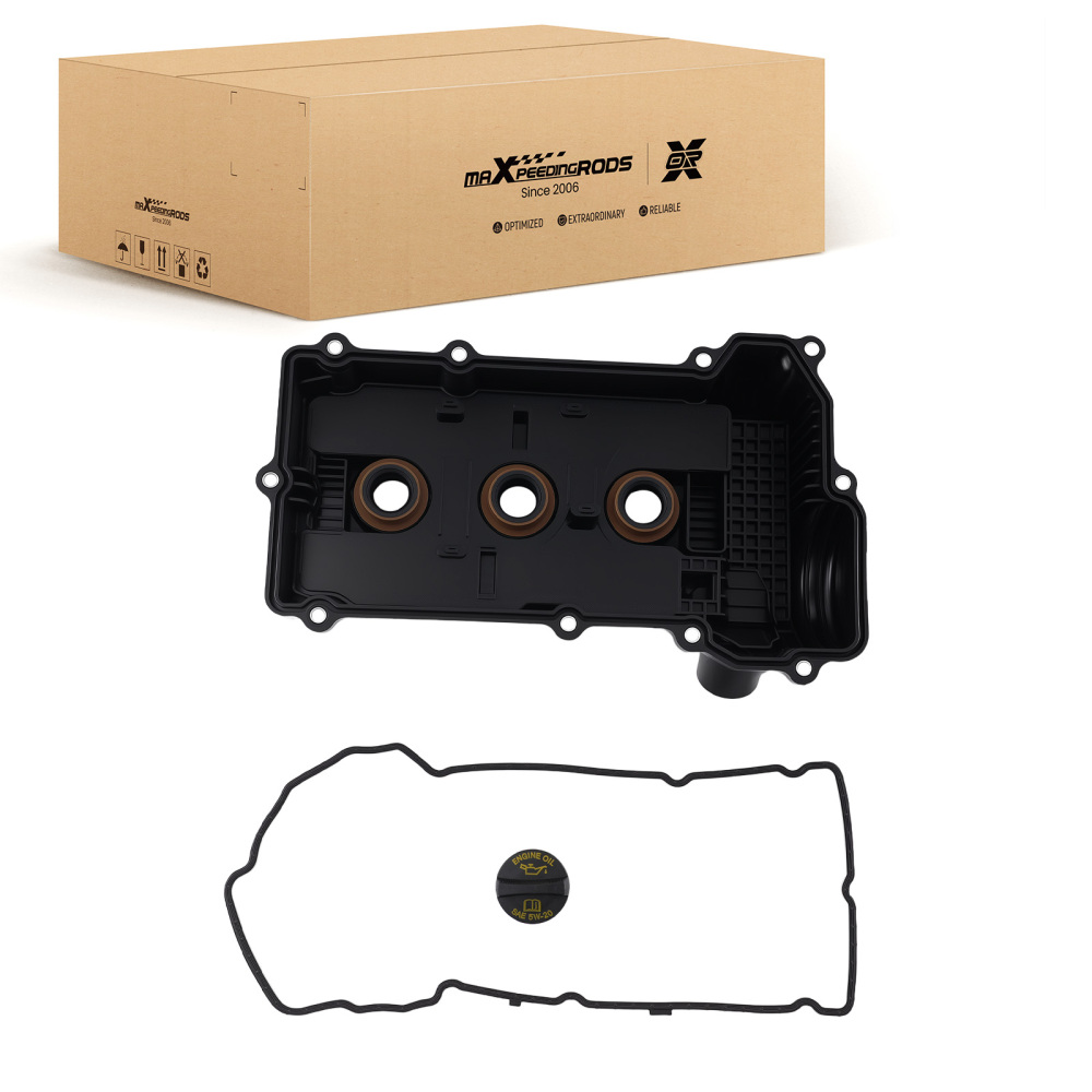 Black Engine Valve Cover compatible for Mitsubishi Mirage 1.2L 2014-2024 1035B156 73Cu
