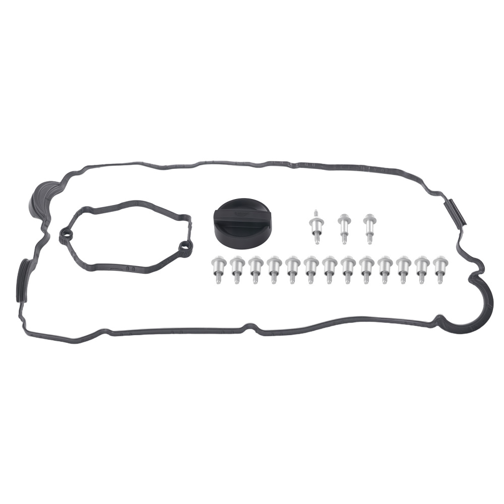 Engine Valve Cover compatible for BMW 318i 118i L4 2.0L 11127555212 Silver Aluminum