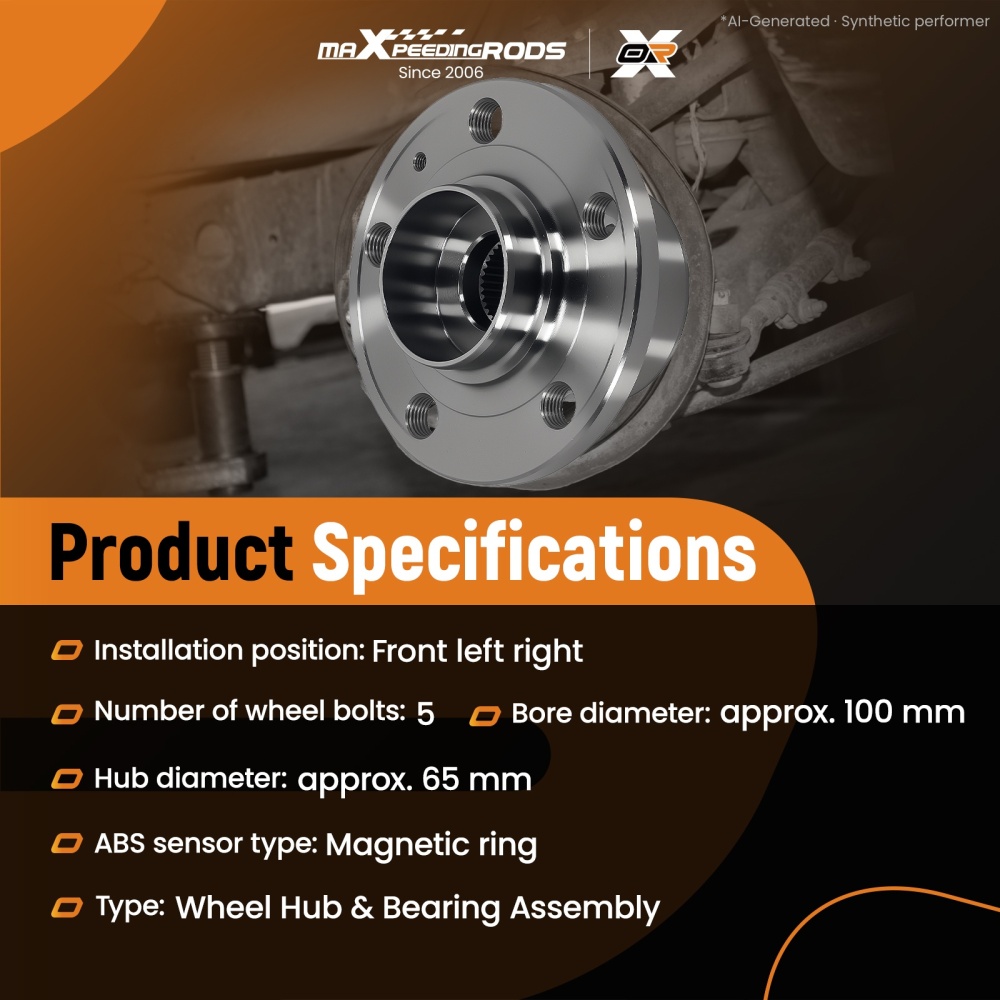 Front Wheel Bearing compatible for Seat Ibiza compatible for Skoda Fabia compatible for VW Polo 1999-2022 VKBA3569