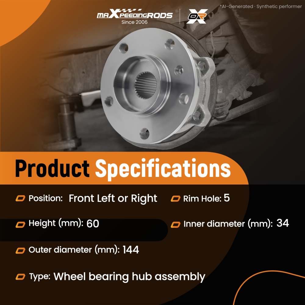 FRONT WHEEL BEARING HUB KIT compatible for BMW X5 X6 E70 E71 E72 31206779735 31206795959