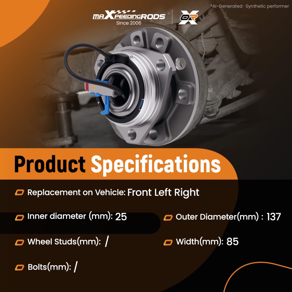 1X FRONT HUB WHEEL BEARING KITABS SENSOR 5 STUD compatible for VAUXHALL ASTRA H MK5