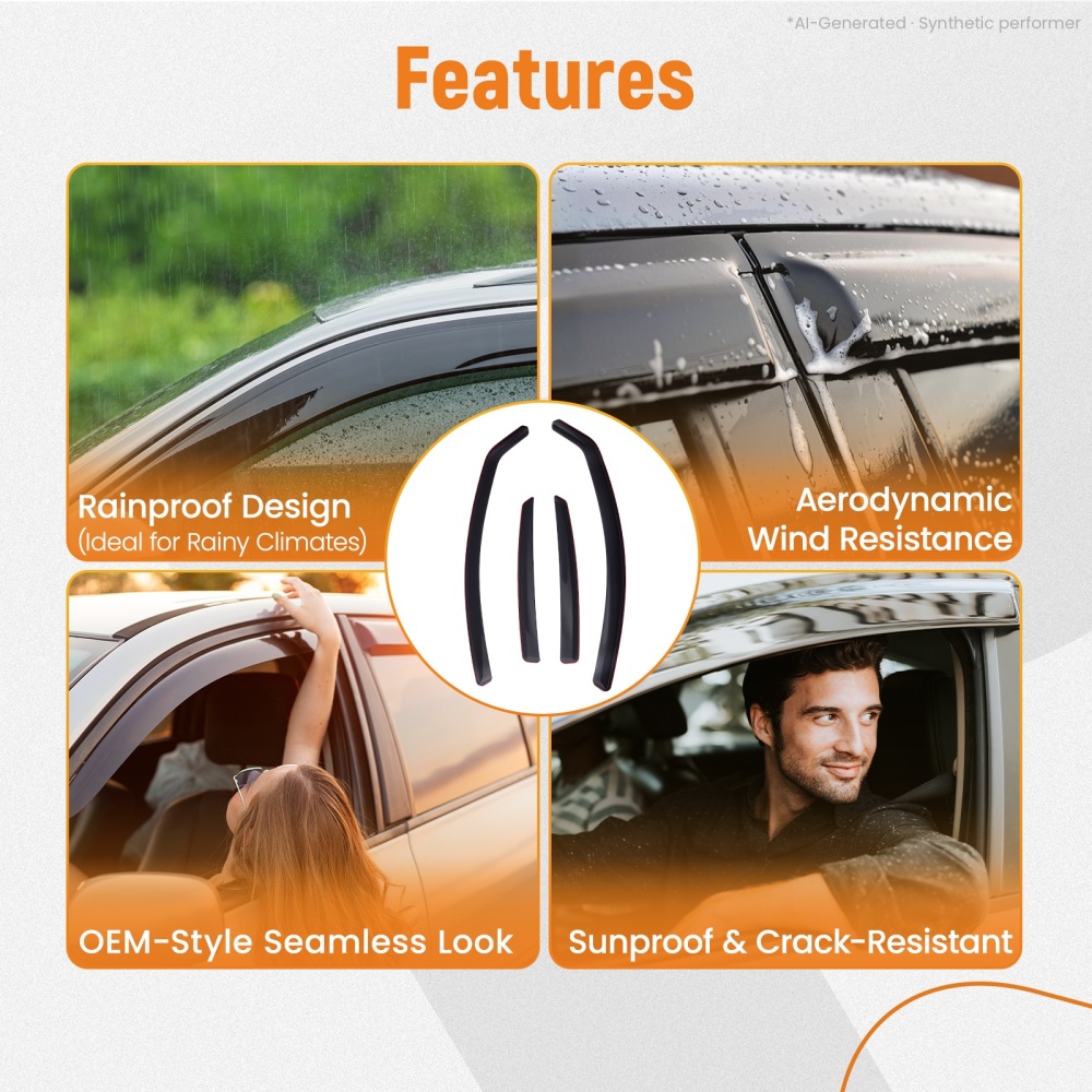 Weathershields compatible for Audi A6 C7 Saloon 2011-2018 Window Wind Deflectors Set
