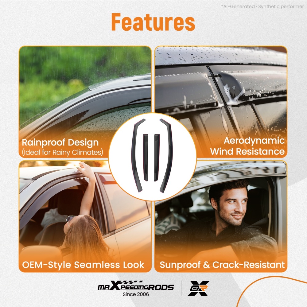 Side Window Deflectors compatible for Toyota Auris 2012-2019 In-Channel Rain Guards 4PC