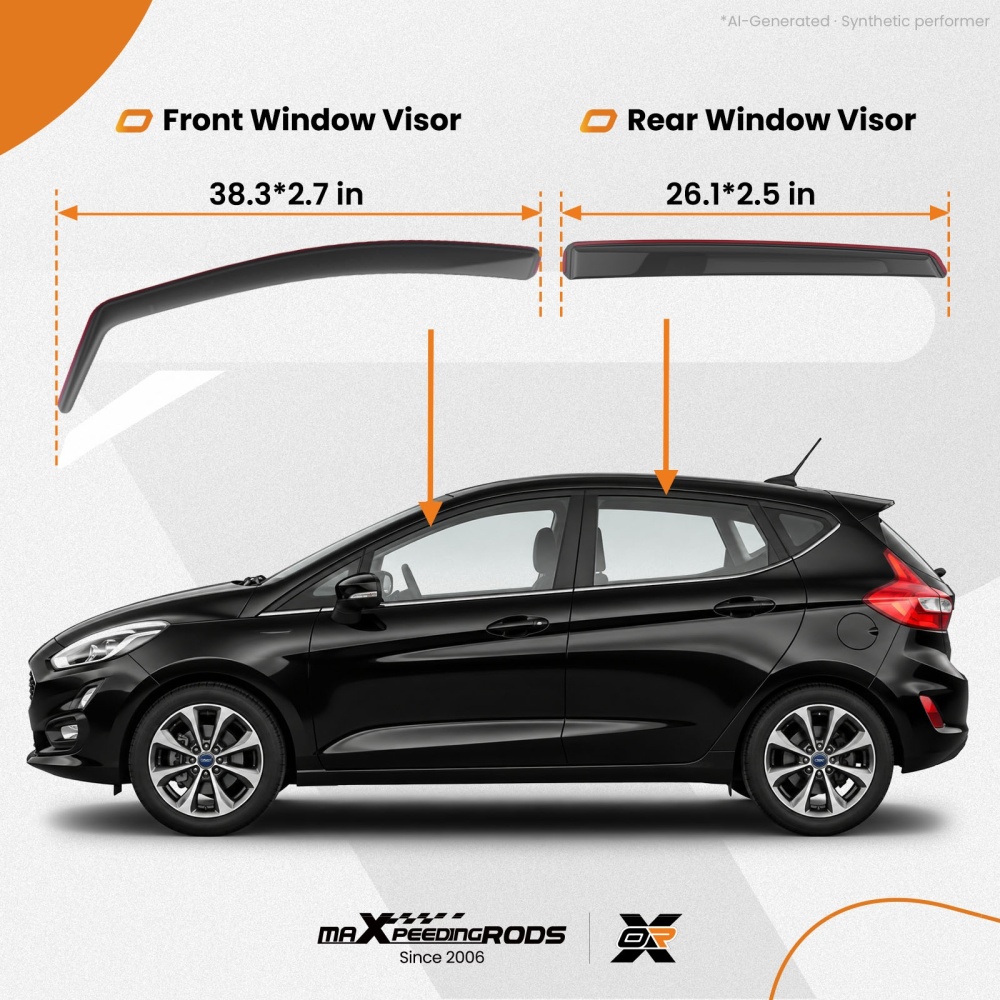 4pc Wind Rain Deflectors compatible for Ford Fiesta 5-Door 2017-2023 Window Visors
